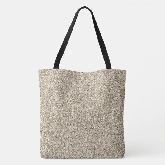Champagne Gold Glitzy Glitter Tote Bag (Achterkant)