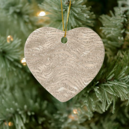 Champagne Gold Glitzy Glitter Zebra Print Keramisch Ornament