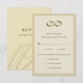Champagne Gold Infinity Hand Clasp Wedding RSVP (Voorkant / Achterkant)