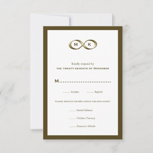Champagne Gold Infinity Hand Clasp Wedding RSVP Ca (Voorkant)