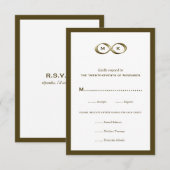 Champagne Gold Infinity Hand Clasp Wedding RSVP Ca (Voorkant / Achterkant)
