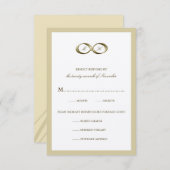 Champagne Gold Infinity Hand Clasp Wedding RSVP Ca (Voorkant / Achterkant)