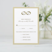 Champagne Gold Infinity Hand Clasp Wedding RSVP Ca (Staand voorkant)