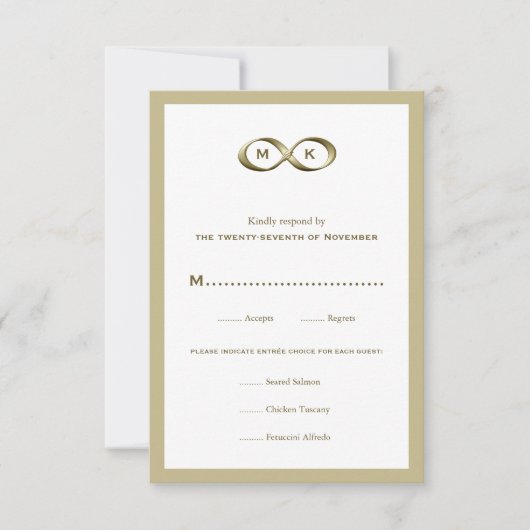 Champagne Gold Infinity Hand Clasp Wedding RSVP Ca (Voorkant)