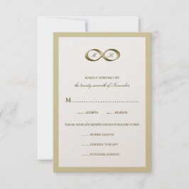 Champagne Gold Infinity Hand Clasp Wedding RSVP Ca Kaartje