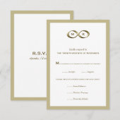 Champagne Gold Infinity Hand Clasp Wedding RSVP Ca Kaartje (Voorkant / Achterkant)