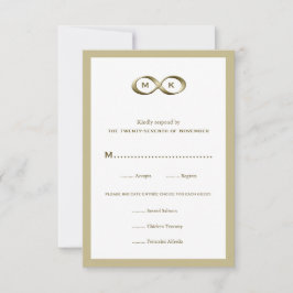 Champagne Gold Infinity Hand Clasp Wedding RSVP Ca Kaartje