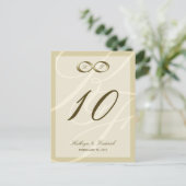 Champagne Gold Infinity Hand gesp tafel nummer Briefkaart (Staand voorkant)