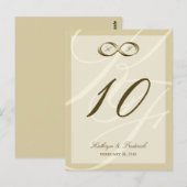 Champagne Gold Infinity Hand gesp tafel nummer Briefkaart (Voorkant / Achterkant)