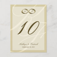 Champagne Gold Infinity Hand gesp tafel nummer