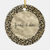 Champagne Gold Leopard Print Keramisch Ornament (Voorkant)