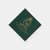 Champagne gold minimal lettering green weeding servet (Hoek)