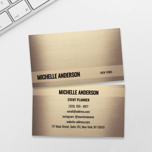 Champagne Gold Minimalist Visitekaartje