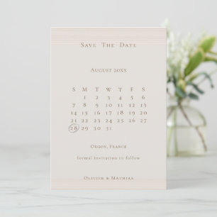 Champagne Gold Modern Chic Calendar slaat de datum Save The Date