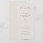 Champagne Gold Modern Minimalist Elegant Menu Kaar Kaart (Voorkant / Achterkant)