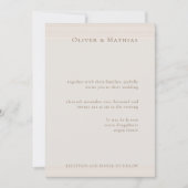 Champagne Gold Modern Minimalist Elegant Wedding Kaart (Voorkant)