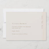 Champagne Gold Modern minimalist sparen de datum Kaart (Voorkant)