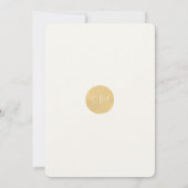 Champagne Gold Monogram Elegante Huwelijksuitnodig Kaart (Achterkant)