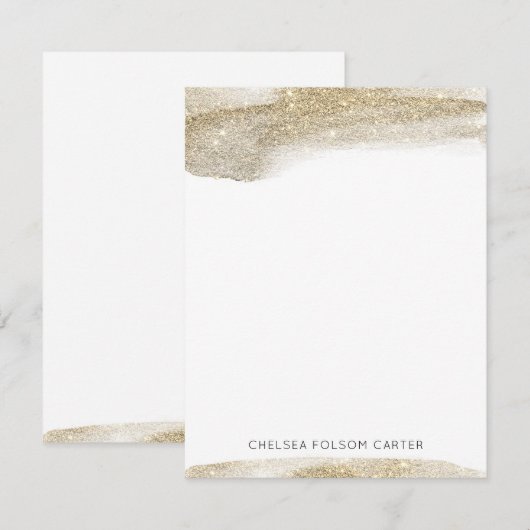 Champagne Gold mousserende penseelbriefkaart Notitiekaartje (Voorkant / Achterkant)