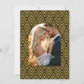 Champagne Gold & Noir Art Deco Wedding Photo Kaart (Achterkant)
