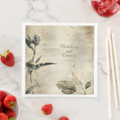 Champagne Gold Peony Garden Elegant Wedding Servet (Insitu)