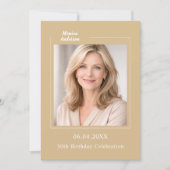 Champagne gold photo birthday kaart (Voorkant)