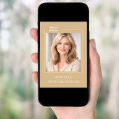 Champagne gold photo birthday kaart