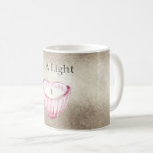 Champagne Gold Pink Heart Candle Be A Light Koffiemok (Voorkant rechts)