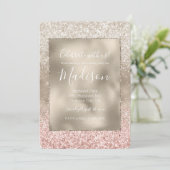 Champagne Gold Pink White Glitzy Glitter Kaart (Staand voorkant)