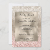 Champagne Gold Pink White Glitzy Glitter Kaart (Voorkant)