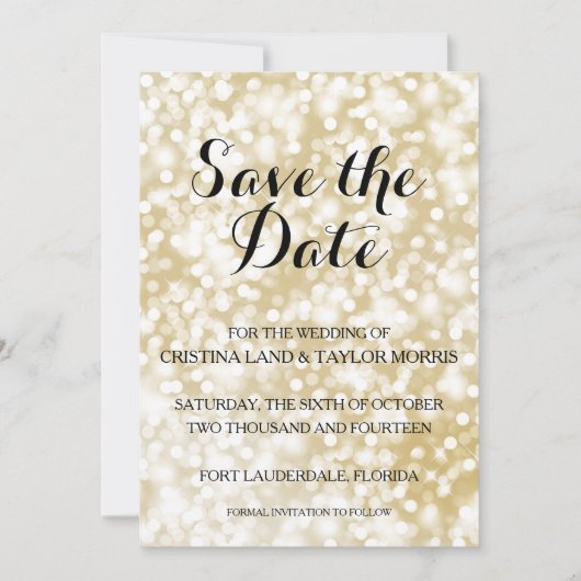 Champagne Gold Save the Date (Voorkant)
