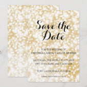 Champagne Gold Save the Date (Voorkant / Achterkant)