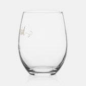 Champagne Gold Script Naam Datum Bruidsmeisje Gift Wijnglas Zonder Voet (Links)