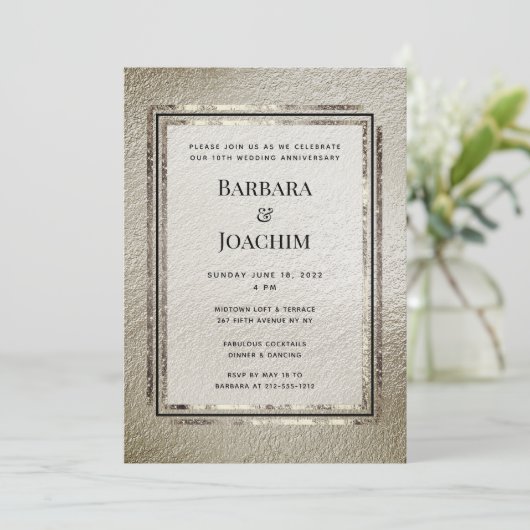 Champagne Gold Shimmering Party Kaart (Staand voorkant)