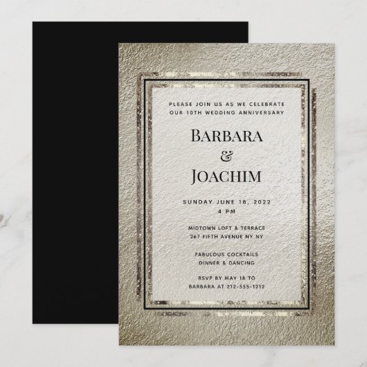 Champagne Gold Shimmering Party Kaart (Voorkant / Achterkant)