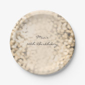 Champagne Gold Sparkling Glam Party Borden Papieren Bordje (Voorkant)