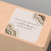 Champagne Gold Tan Glitter Agate Geode Business Vierkante Sticker