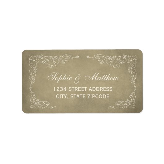  Champagne Gold Vineyard Weddenschap Etiket (Voorkant)