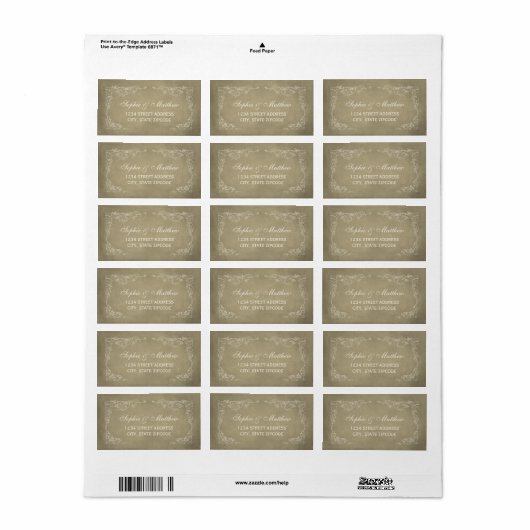  Champagne Gold Vineyard Weddenschap Etiket (Full Sheet)