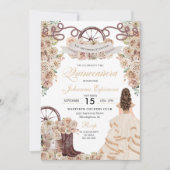 Champagne Gold Western Charro Quinceanera Kaart (Voorkant)