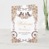 Champagne Gold Western Charro Quinceañera Programm (Voorkant)