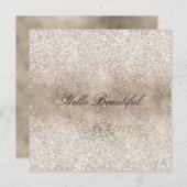 Champagne Gold White Glitzy Glitter Feestdagenkaart (Voorkant / Achterkant)