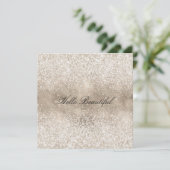 Champagne Gold White Glitzy Glitter Feestdagenkaart (Staand voorkant)