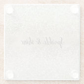 Champagne Gold White Glitzy Glitter Glazen Onderzetter (Achterkant)