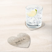 Champagne Gold White Glitzy Glitter Kartonnen Onderzetters (Insitu)