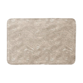 Champagne Gold White Glitzy Glitter Zebra Print Badmat