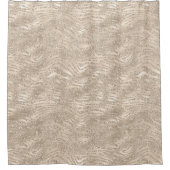 Champagne Gold White Glitzy Glitter Zebra Print Douchegordijn (Voorkant)