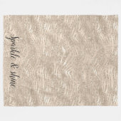 Champagne Gold White Glitzy Glitter Zebra Print Fleece Deken (Voorkant (Horizontaal))