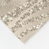 Champagne Gold White Glitzy Glitter Zebra Print Fleece Deken (Hoek)