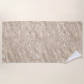 Champagne Gold White Glitzy Glitter Zebra Print Strandlaken (Voorkant)